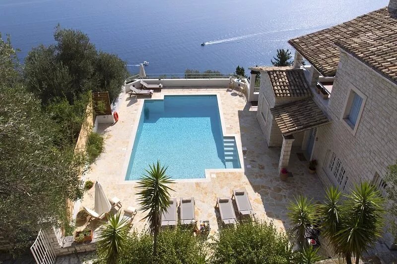 Sea Breeze Villa with stunning views in Corfu with private path to the beach