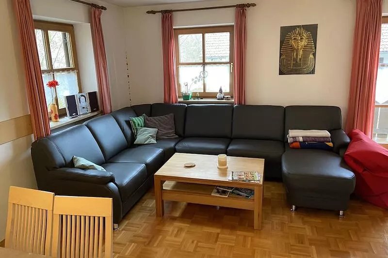 Cozy vacation home in a quiet location by a stream with a view of the Brauneck.