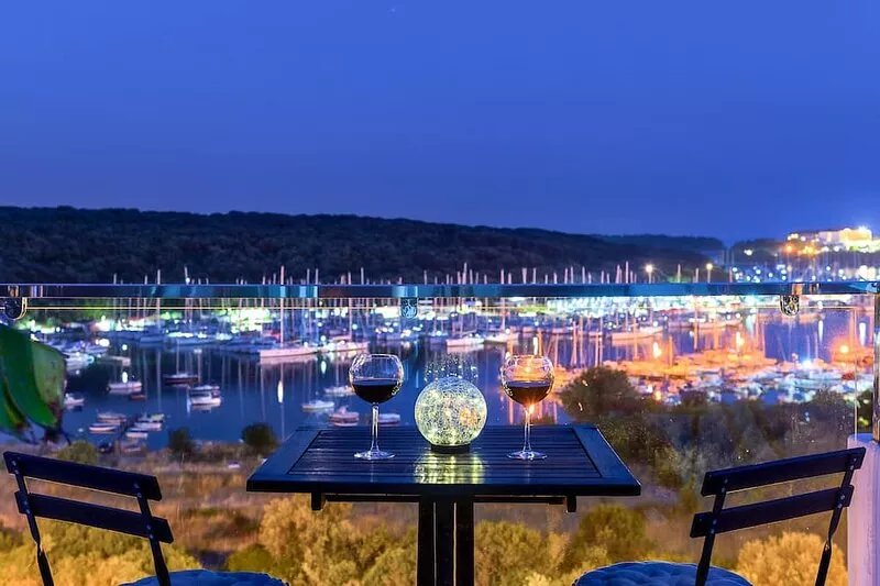 Beautiful sea view over the harbor Marina Veruda