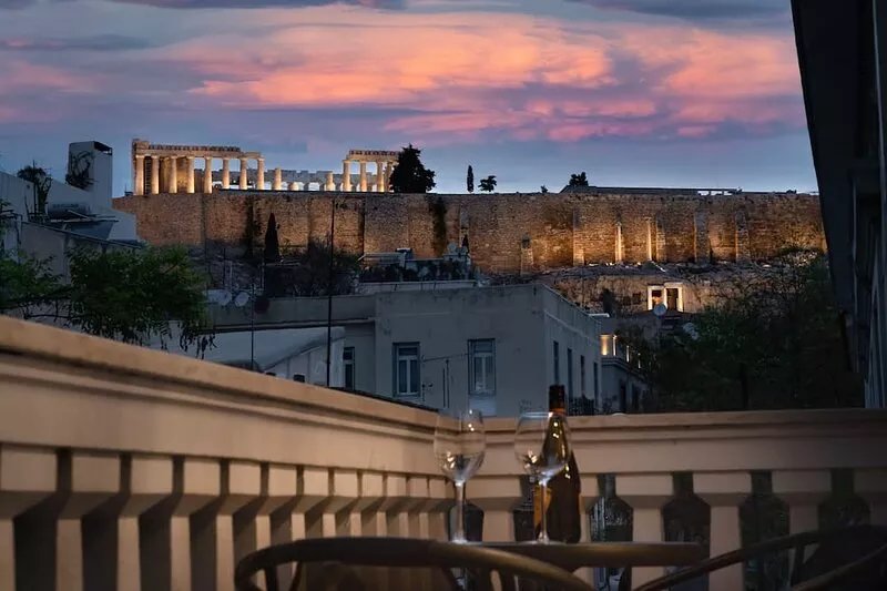 Acropolis unique view - historical center of Athens