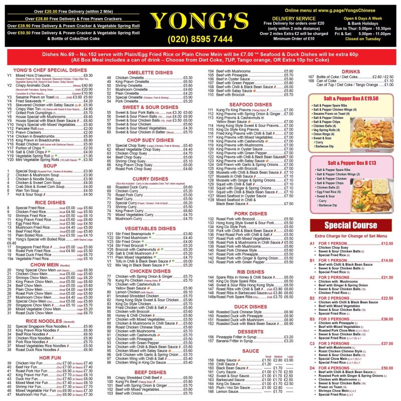 Yongs Chinese Takeaway