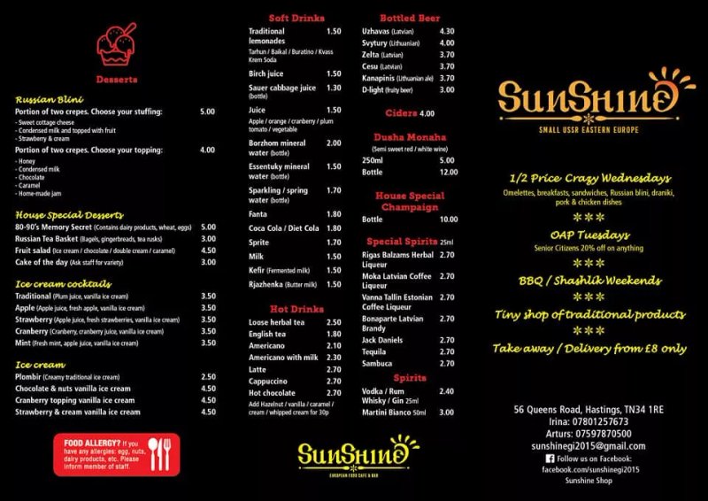 Sunshine European Cafe And Bar