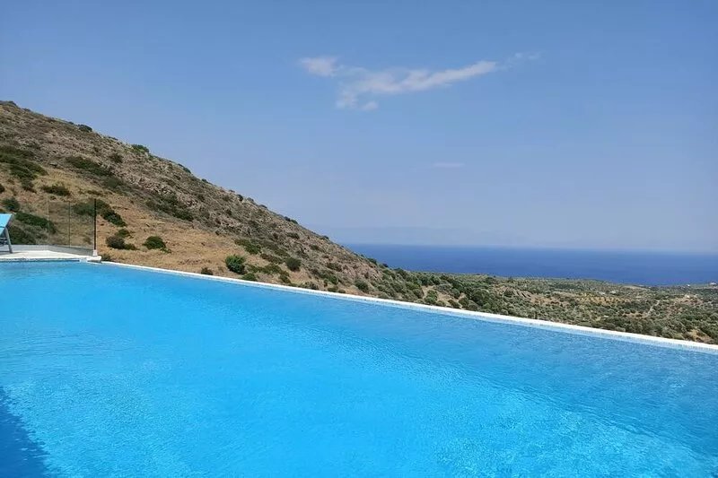 Big private eco villa on a mountain, infinity pool and amazing view over the sea
