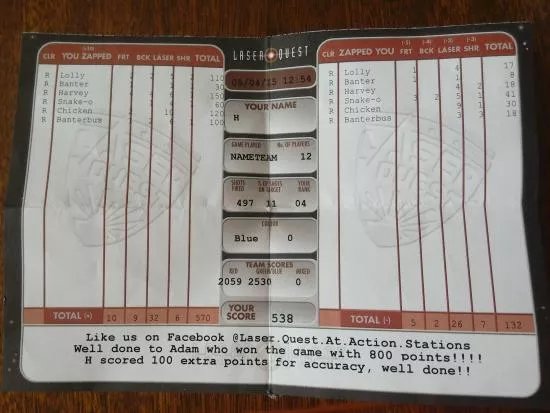 Laser Quest at Action Stations