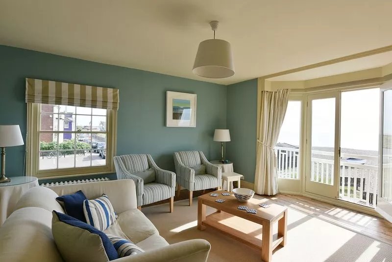 Luxury beach front property with uninterrupted sea views.