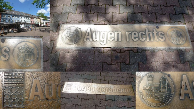 Broinze-Reliefs Bodenplatten bem St. Quirinus Munster in Neuss.