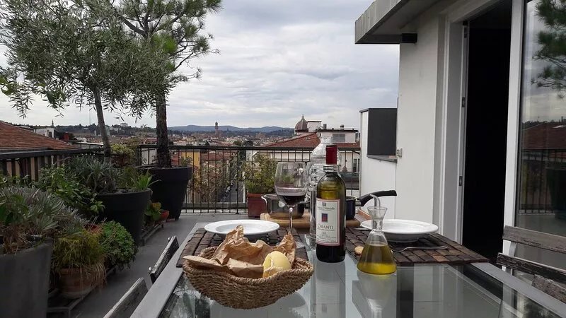 lux design attic | beautiful terrace | great city view over Duomo and Fiesole