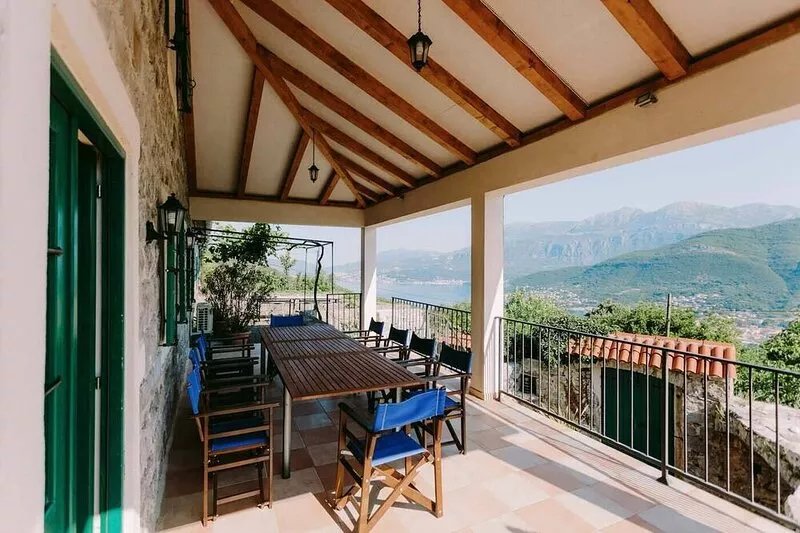 Luxury 400 year old restored villa with 180 degree views across the Bay of Kotor
