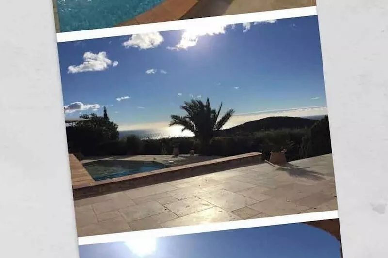 Provencale house, heights of Cannes, facing heated pool quiet rest sea