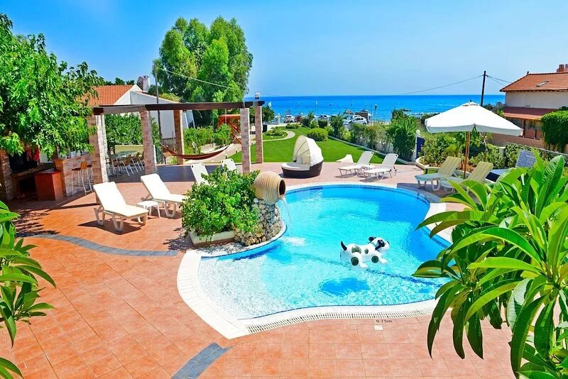 Beachfront Villa with Private Pool in Pefkos, Lindos, Rhodes