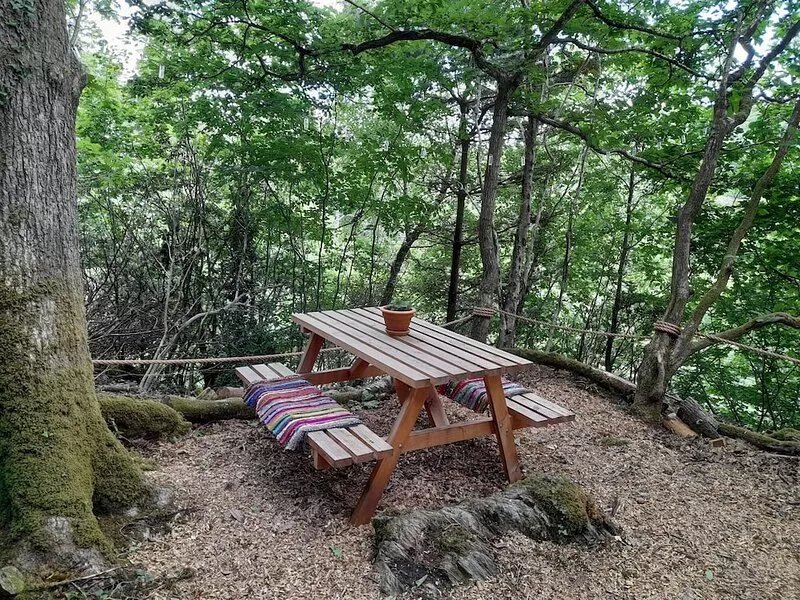 Magical Woodland Yurt with stunning mountain and estuary views