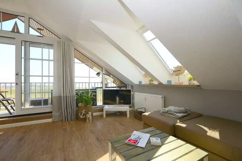 Above the roofs of Juist, fantastic view from the balcony, renovated in 2017