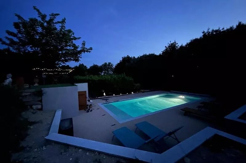 House on the hills of Provence overlooking vineyards ...