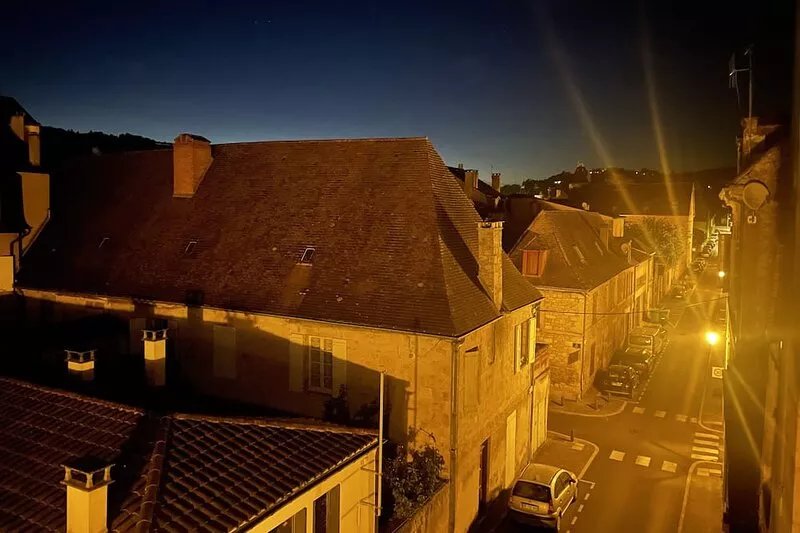 A balcony overlooking the city