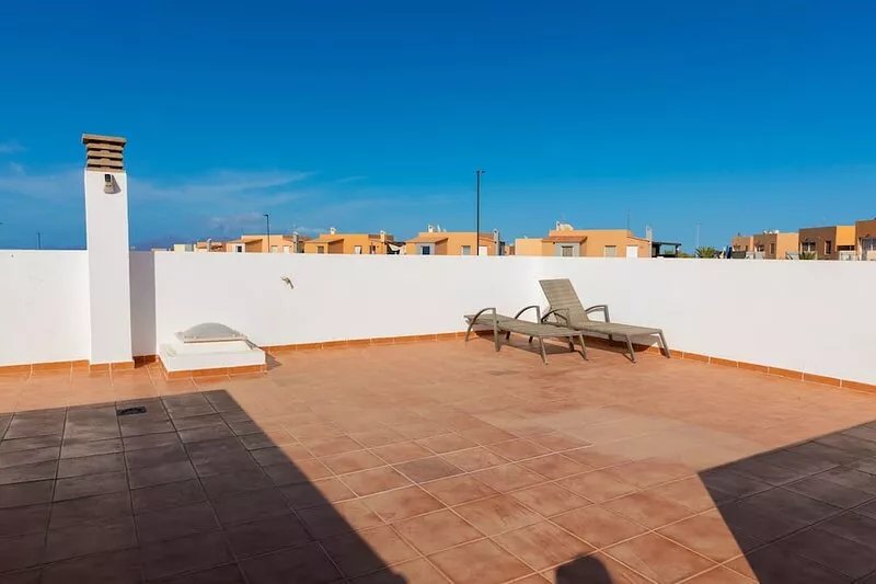 Two bed bungalow with parking & views in a quiet location.