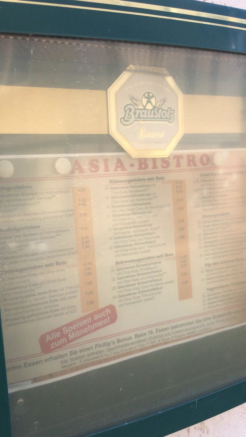 Phillips Bier Stube Und Asia Menu