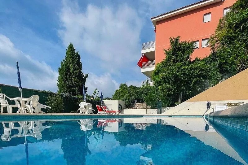 Mansfield vue Carte Postale Terrasse Piscine 2