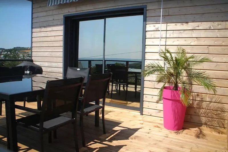 WOODEN BUILDING OVERLOOKING THE BAY OF DOUARNENEZ