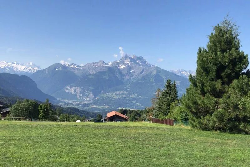 A typical luxury chalet in the Swiss Alps