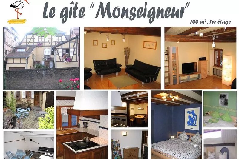 Vacation apartment (100 sqm) for 2 to 7 people in Obernai (Alsace)