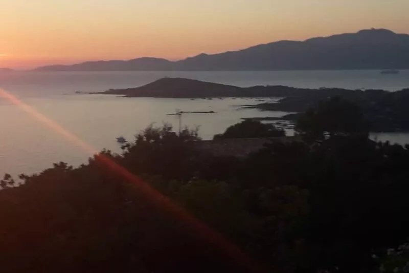 Seaside shore south Ajaccio panoramic views of the Sanguinary Islands