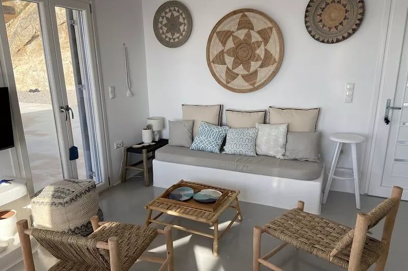 180-degree panoramic view of the sea and Paros. Stunning sunsets!