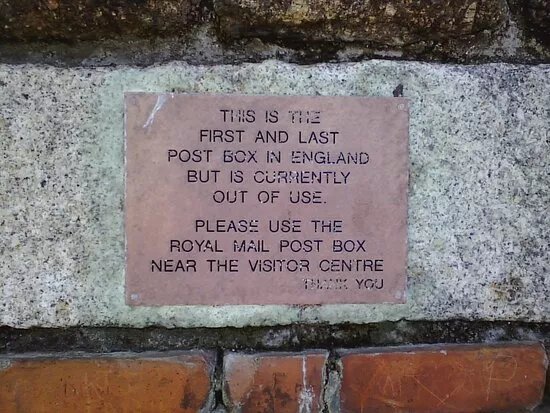 The First And Last Post Box In England