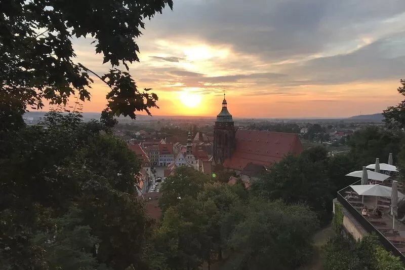 'Sonnenstein Castle' above the roofs of Pirna with a breathtaking view!