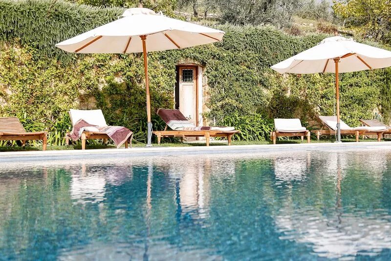 Rustic farmhouse with beautiful pool, gardens and views in central Tuscany