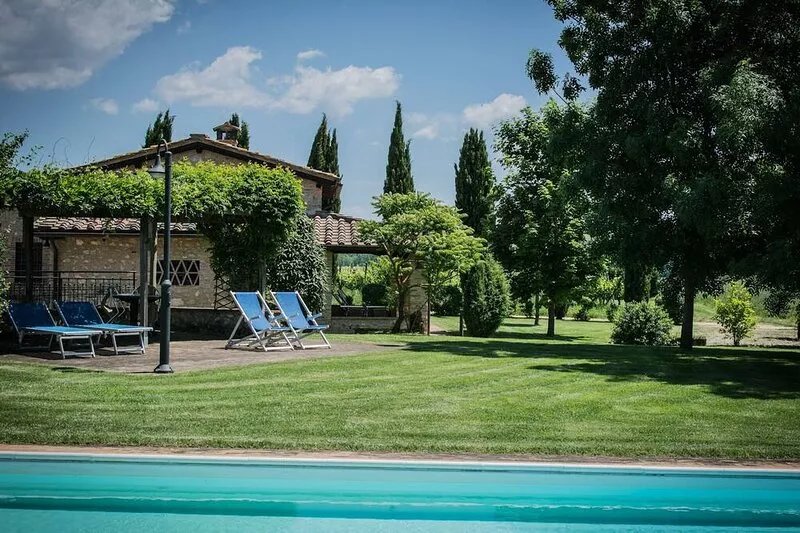 A Villa With a View of Monteriggioni and a Private Swimming Pool