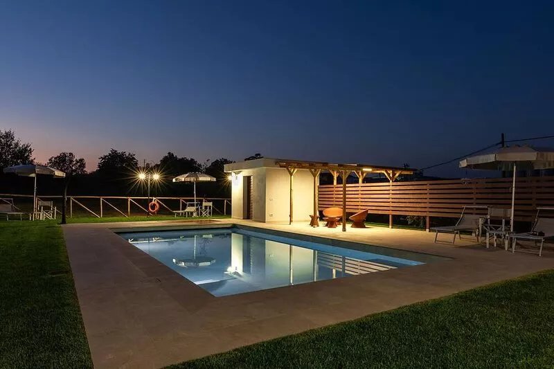 Nice apartment in villa for 5 guests with WIFI, pool, A/C, TV, patio and