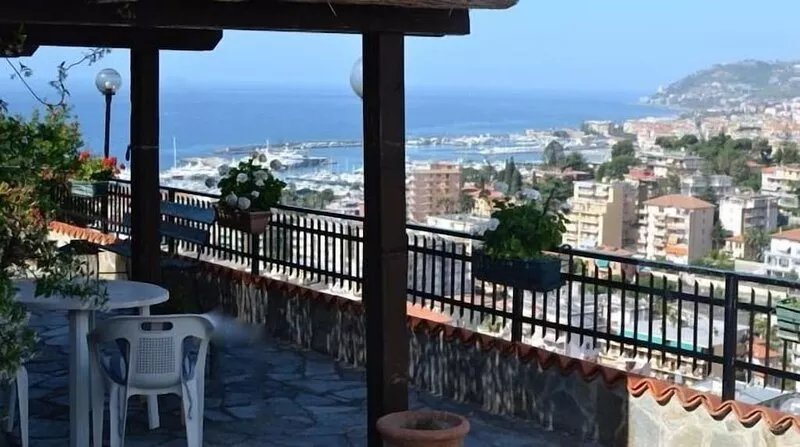 Bright ,large stone terrace with porch  and gazebo. Beautiful sea view.