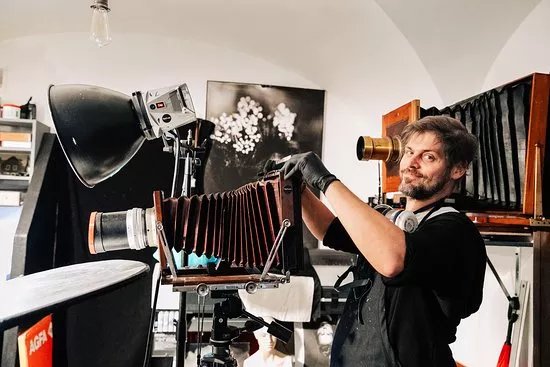 Tintype portrait studio Fotograf na plech