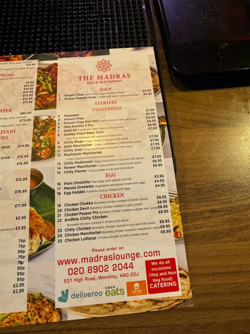 The Madras Lounge Bar And Restaurant