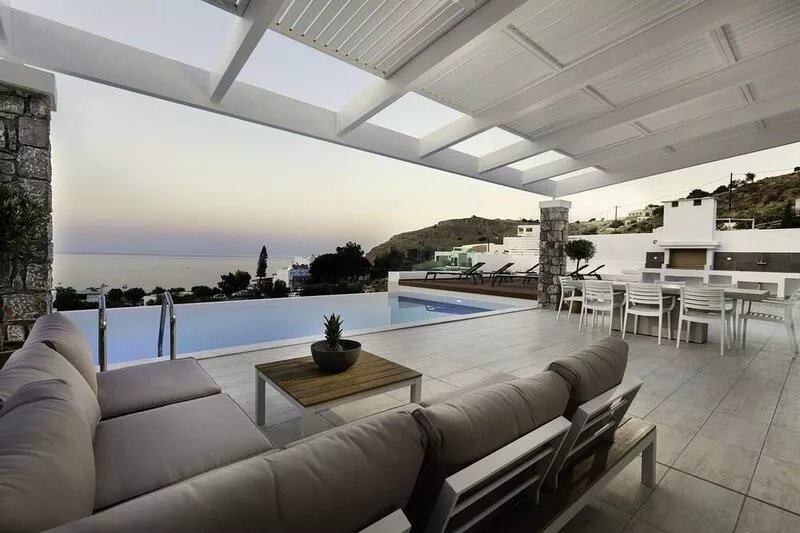 Villa Serene with Private Pool & Sea Views in Lindos (Vlicha beach)