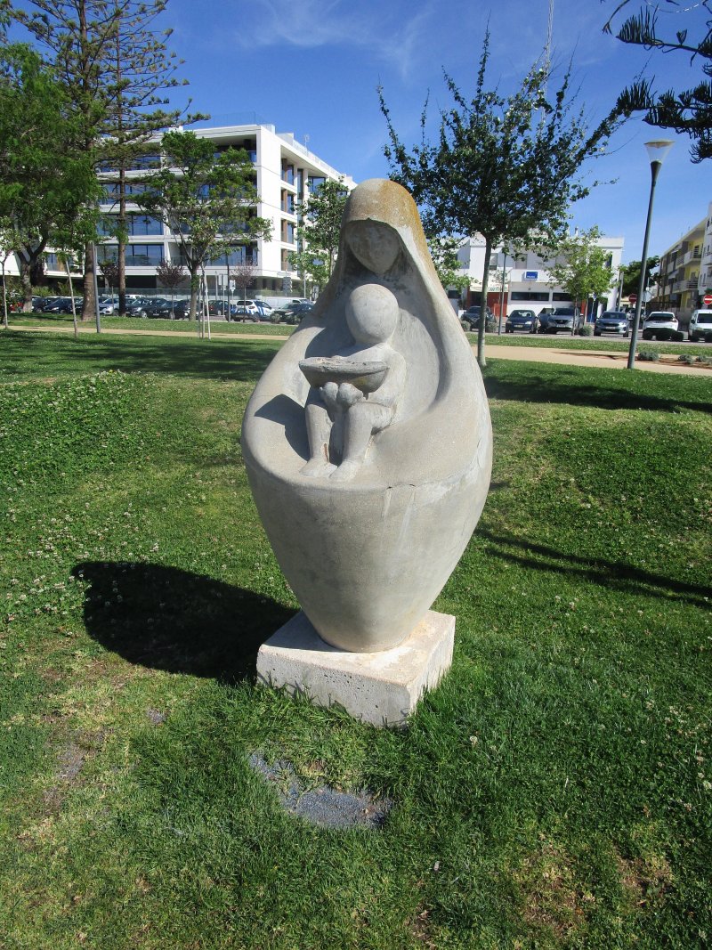 Mother, Baby In Egg Sculpture