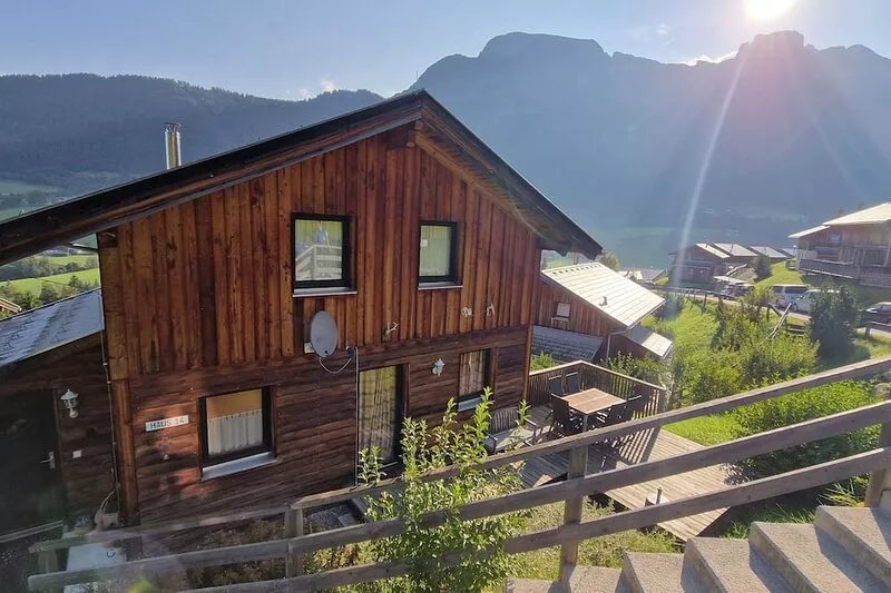 Spacious wooden house directly on the ski slope in a hiking area-panoramic view