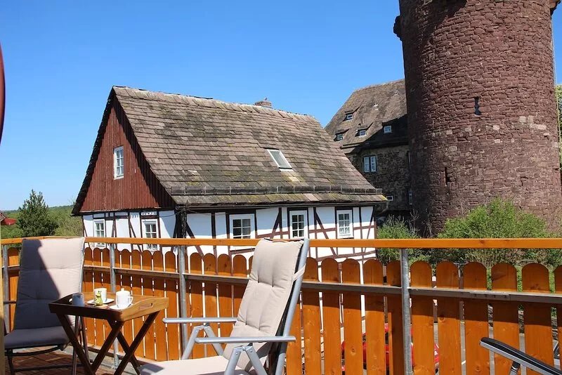 Modernized Tudor style house (2016) with a direct view of the Trendelburg.