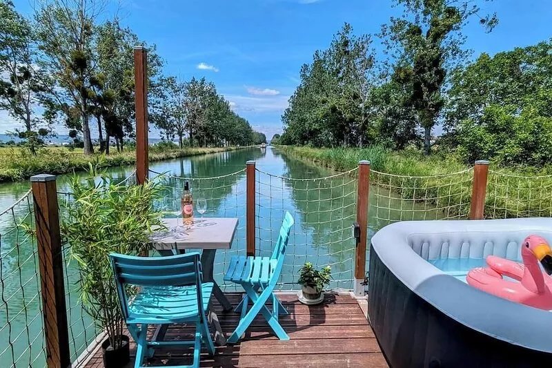 Cottage Flottant Insolite Terrasse Nature Pêche Près Dijon