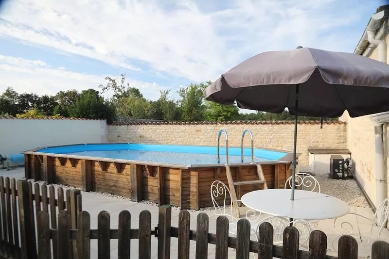 Gite near Matha & Cognac, Private Half Sunken Heated Pool, Enclosed Garden..