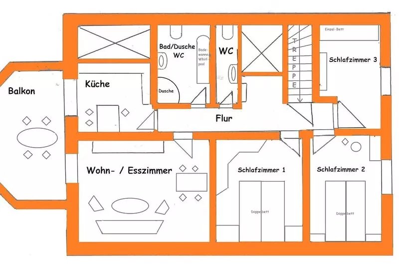 Upscale furnishings in Schulzendorf near Zeuthen, Sandke vacation apartment