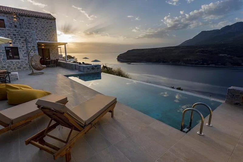 Villa ATHINA with private pool in exposed position over the sea, Peloponnese