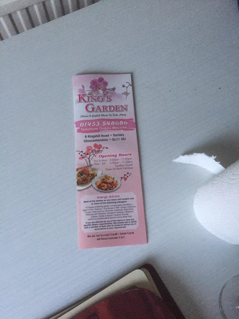 Kings garden Cantonese and English takeaway