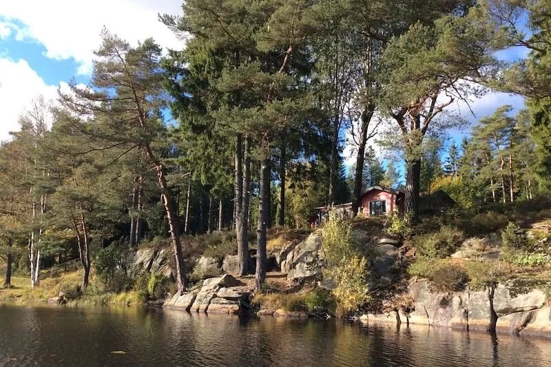 Holiday at a bathing lake in Halland
