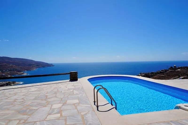 Kea Cyclades Island Koundouros Divine Blue Villa Nano with pool and sea view