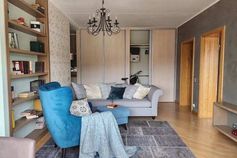 Home-spirit apartment with a panoramic window in the heart of Klaipėda!