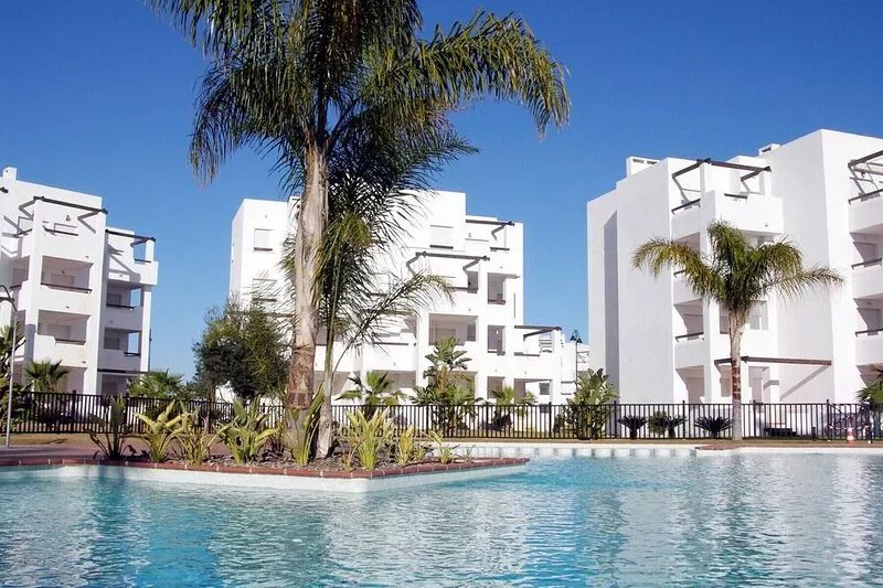1st floor family apartment, pool views, parking, balcony