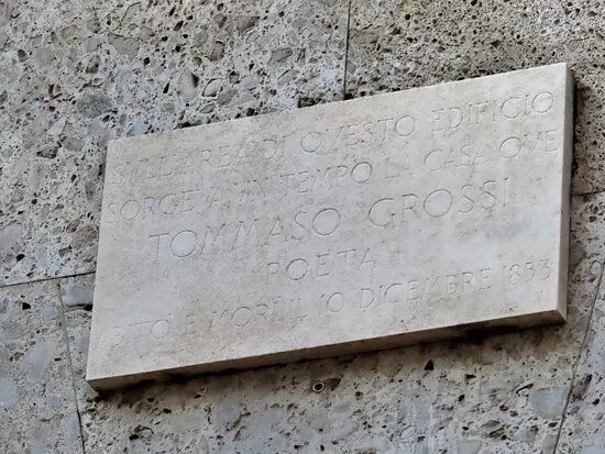 Memorial Plaque dedicated to Tommaso Grossi