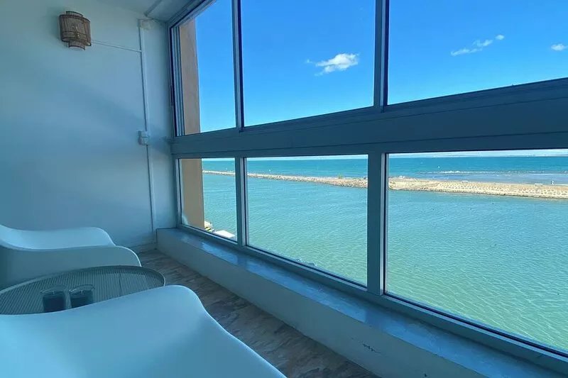 Appartement à 50m de la Plage Avec vue Berge et mer