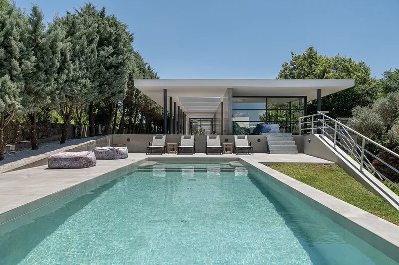 Design Villa near town with Heated pool
